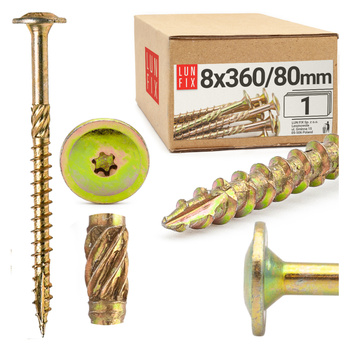 Tesařský talířový vrut 8x360 do dřeva WKCP 1ks.