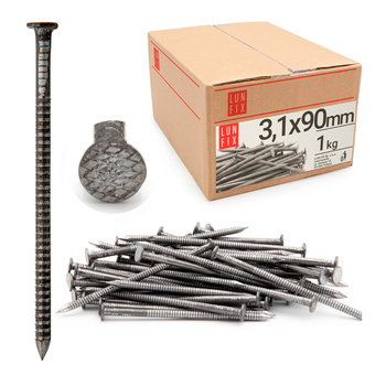 Vroubkované hřebíky 3,1x90 mm 3,5" černé 1kg