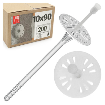 Talířová hmoždinka 90 mm s plastovým trnem 200ks.