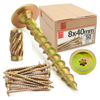 Tesařský talířový vrut 8x40 do dřeva WKCP 50ks.
