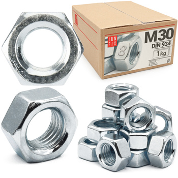 Šestihranná matice M30 DIN 934 třída 8 pozinkovaná 1kg