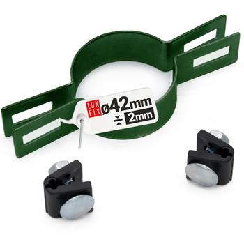 Příchytka plotového panelu průběžná fi42mm zelená