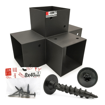 Spojka trámů X 12x12cm + šrouby