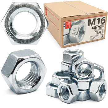 Šestihranná matice M16 DIN 934 třída 6 pozinkovaná 1kg