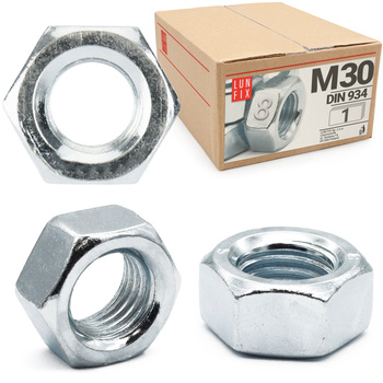 Šestihranná matice M30 DIN 934 třída 8 pozinkovaná 1ks.