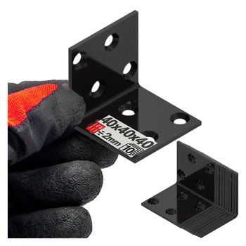 Černý montážní úhelník 40x40x40x2 10ks.