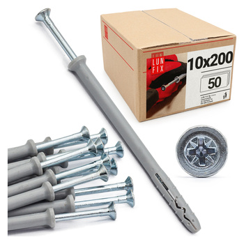 Hmoždinky natloukací 10x200 rozpěrné se zápustnou hlavou 50 ks.