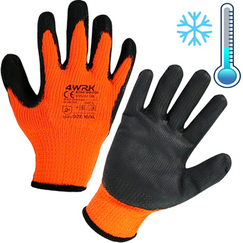 Pracovní zimní rukavice povlečené latexem 9 L 1 pár