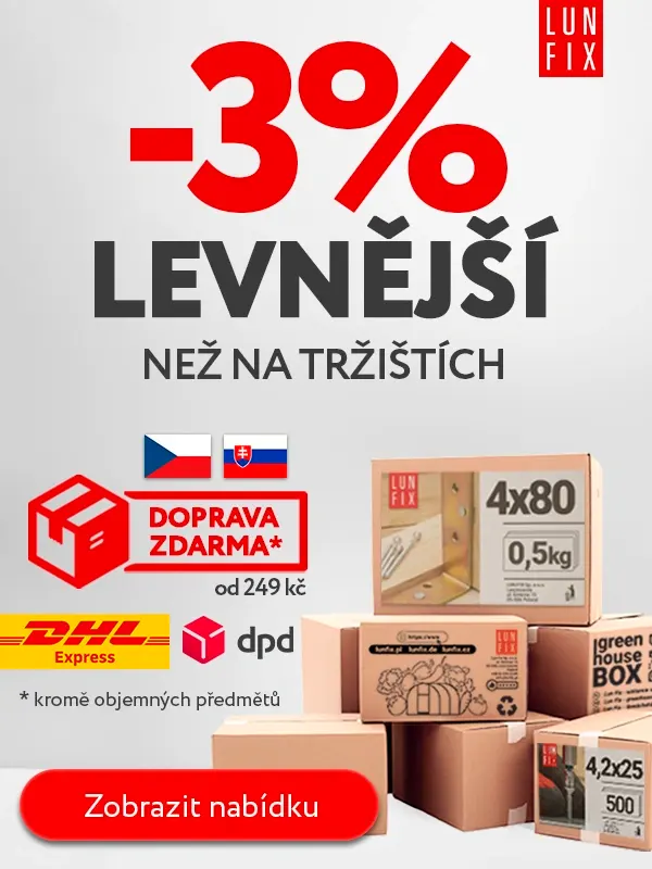 -3% na veškerý sortiment + doprava zdarma od 249 Kč Lun Fix